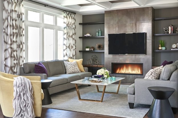 Cozy living room with textured rug | Design: Cynthia Soda Photoy: Stephani Buchman